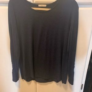 Le lis blue top with cut out detail around wrists